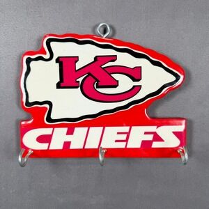 Kansas City Chiefs Key Rack Wall Decor Red White Arrowhead Logo Fan Cave Entry